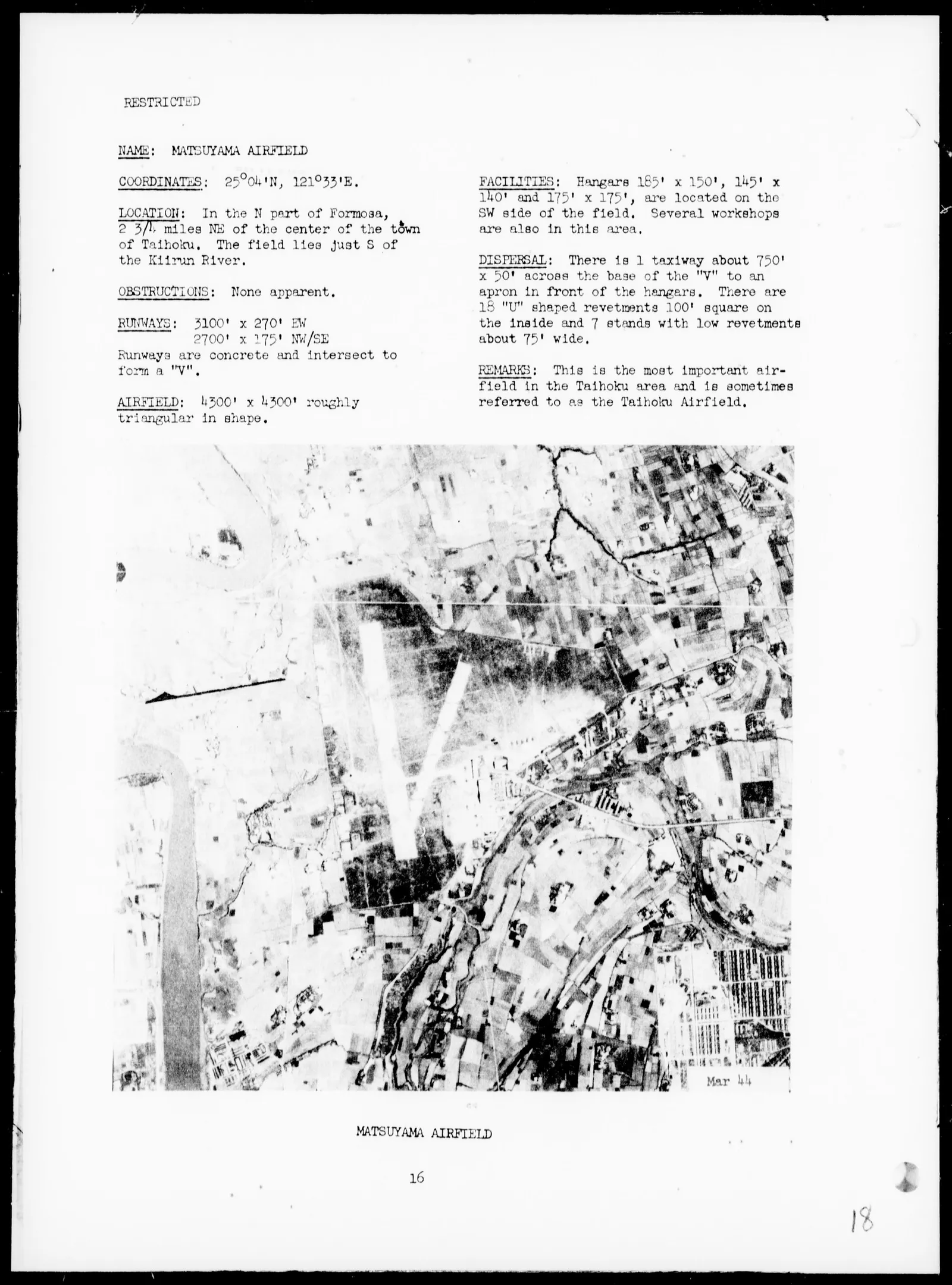 NARA OPNAV-16-V 情報手冊台北飛行場偵照，NAID 78450948